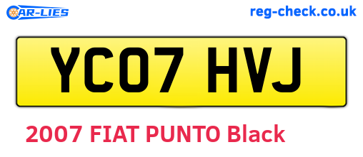 YC07HVJ are the vehicle registration plates.