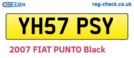YH57PSY are the vehicle registration plates.