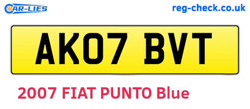 AK07BVT are the vehicle registration plates.