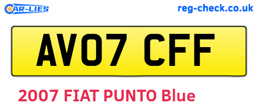 AV07CFF are the vehicle registration plates.