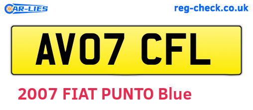 AV07CFL are the vehicle registration plates.