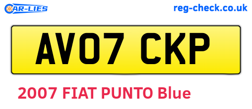AV07CKP are the vehicle registration plates.