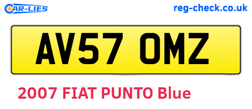 AV57OMZ are the vehicle registration plates.