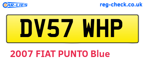 DV57WHP are the vehicle registration plates.