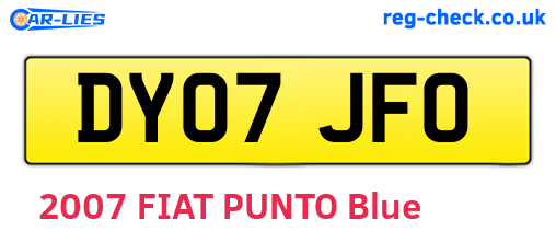 DY07JFO are the vehicle registration plates.