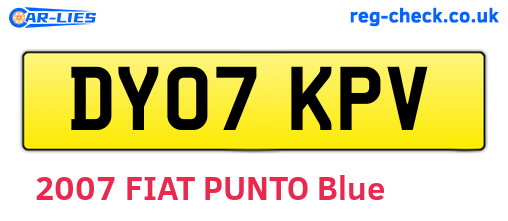 DY07KPV are the vehicle registration plates.