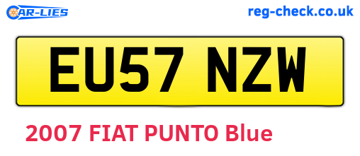 EU57NZW are the vehicle registration plates.