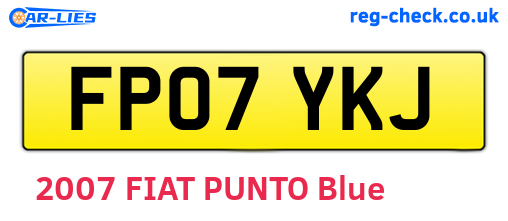 FP07YKJ are the vehicle registration plates.