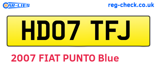 HD07TFJ are the vehicle registration plates.