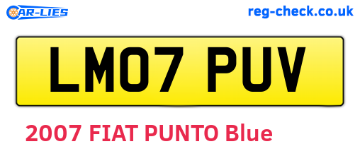LM07PUV are the vehicle registration plates.