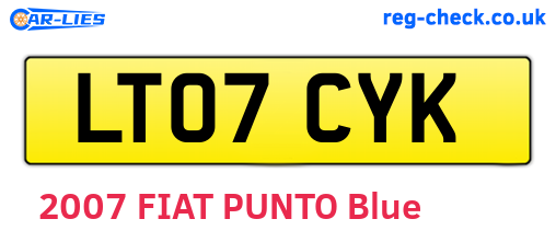 LT07CYK are the vehicle registration plates.