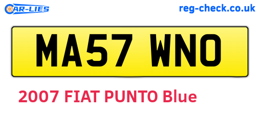 MA57WNO are the vehicle registration plates.