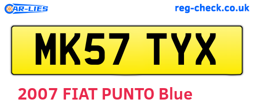MK57TYX are the vehicle registration plates.