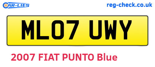 ML07UWY are the vehicle registration plates.