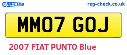 MM07GOJ are the vehicle registration plates.