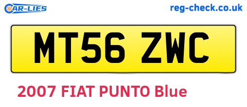 MT56ZWC are the vehicle registration plates.