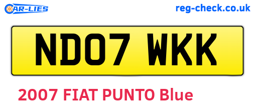 ND07WKK are the vehicle registration plates.