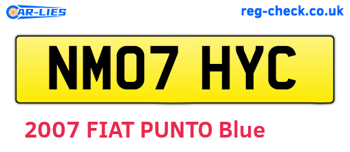 NM07HYC are the vehicle registration plates.