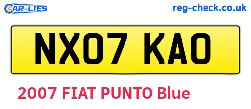 NX07KAO are the vehicle registration plates.