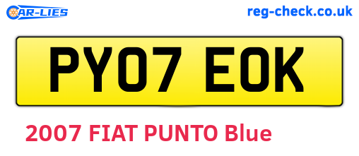 PY07EOK are the vehicle registration plates.