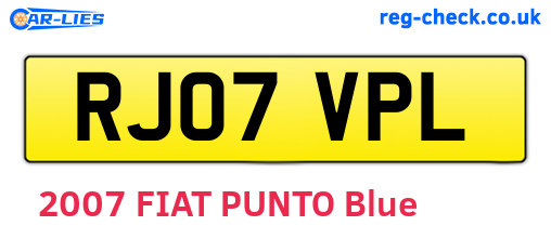 RJ07VPL are the vehicle registration plates.