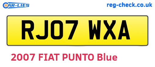 RJ07WXA are the vehicle registration plates.