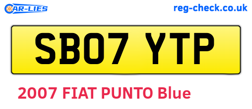 SB07YTP are the vehicle registration plates.