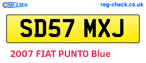 SD57MXJ are the vehicle registration plates.