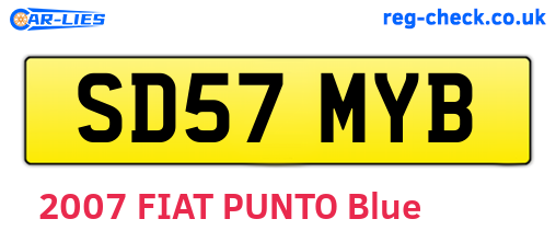 SD57MYB are the vehicle registration plates.