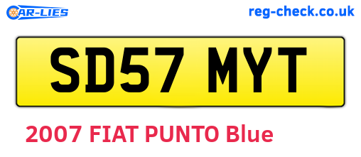 SD57MYT are the vehicle registration plates.