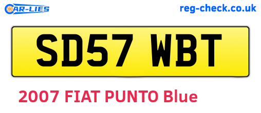 SD57WBT are the vehicle registration plates.