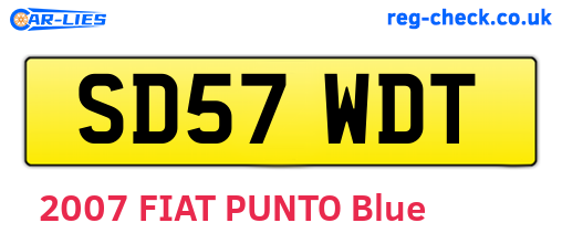 SD57WDT are the vehicle registration plates.