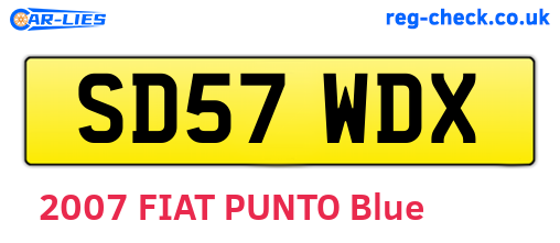 SD57WDX are the vehicle registration plates.