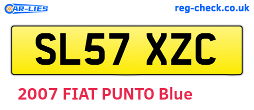 SL57XZC are the vehicle registration plates.