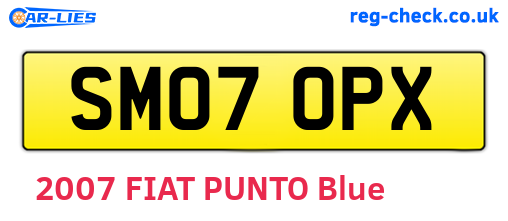 SM07OPX are the vehicle registration plates.