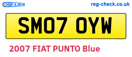 SM07OYW are the vehicle registration plates.