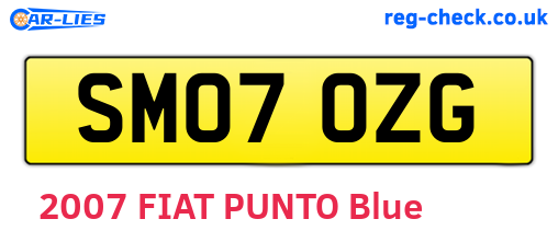SM07OZG are the vehicle registration plates.