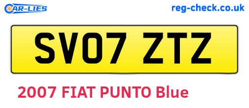 SV07ZTZ are the vehicle registration plates.