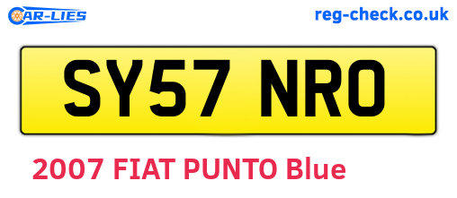 SY57NRO are the vehicle registration plates.
