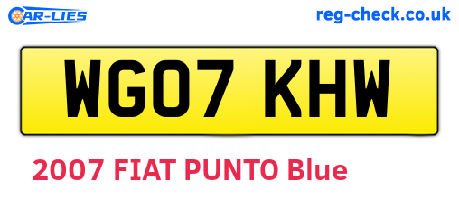 WG07KHW are the vehicle registration plates.