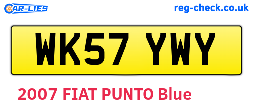 WK57YWY are the vehicle registration plates.