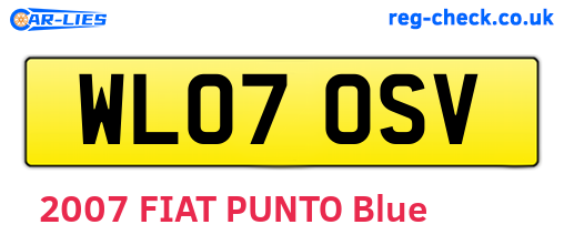 WL07OSV are the vehicle registration plates.