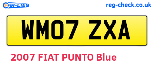 WM07ZXA are the vehicle registration plates.