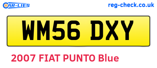 WM56DXY are the vehicle registration plates.