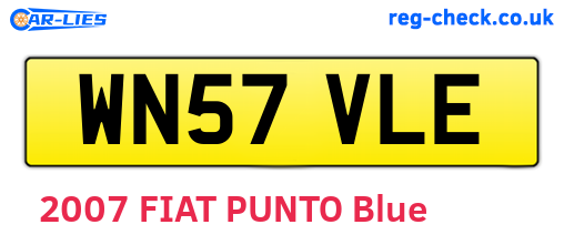 WN57VLE are the vehicle registration plates.