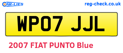 WP07JJL are the vehicle registration plates.