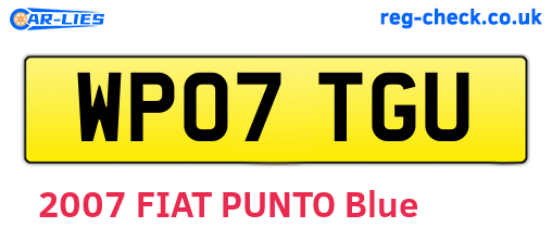 WP07TGU are the vehicle registration plates.