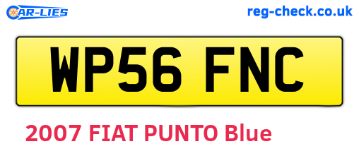 WP56FNC are the vehicle registration plates.