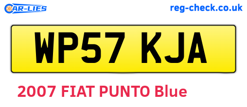 WP57KJA are the vehicle registration plates.