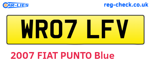 WR07LFV are the vehicle registration plates.